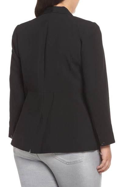1.state One-button Stretch Crepe Blazer In Rich Black