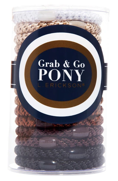 Shop L Erickson Grab & Go Set Of 15 Ponytail Holders In Camelback