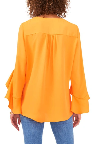 Shop Vince Camuto Flutter Sleeve Tunic In Sunset Orange