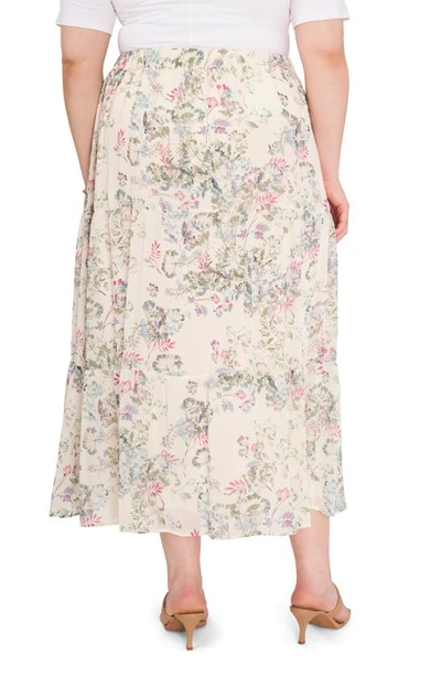 Vince Camuto Breezy Dandelion Tiered Ruffle Skirt In New Ivory