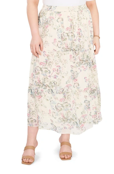 Vince Camuto Breezy Dandelion Tiered Ruffle Skirt In New Ivory