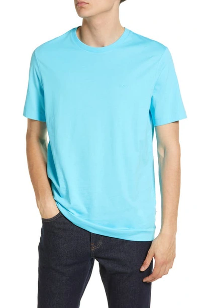 Shop Hugo Boss Thompson Solid T-shirt In Open Blue