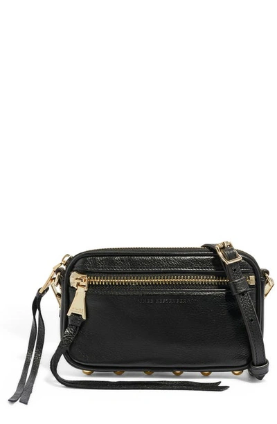 Shop Aimee Kestenberg Let's Ride Mini Leather Crossbody Bag In Black W Light Gold