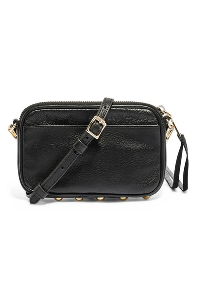 Shop Aimee Kestenberg Let's Ride Mini Leather Crossbody Bag In Black W Light Gold