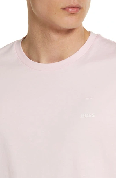 Shop Hugo Boss Thompson Solid T-shirt In Open Pink