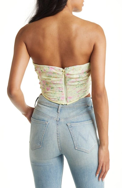House Of Cb Vivienne Floral Corset In Lemon