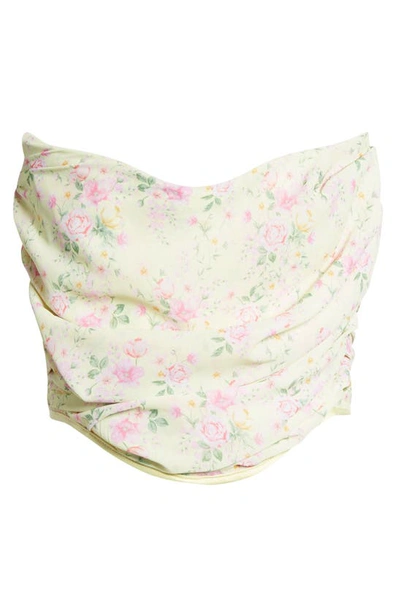 House Of Cb Vivienne Floral Corset In Lemon