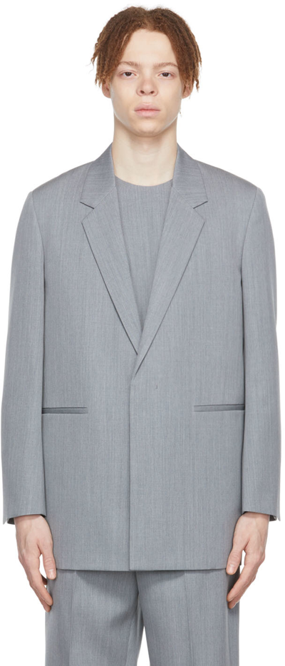 Shop Jil Sander Ssense Exclusive Gray Wool Blazer In 044 Silver