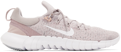 Shop Nike Pink Free Run 5.0 Sneakers In Platinum Violet/whit