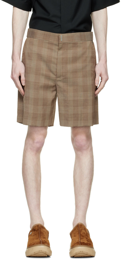 Shop Givenchy Brown Wool Shorts In 234 Light Brown