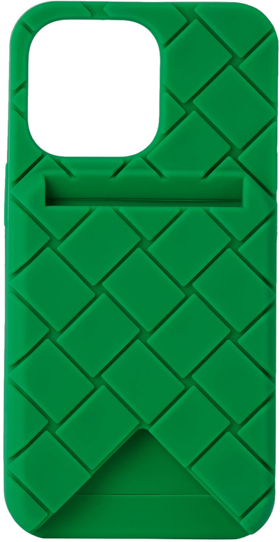 Shop Bottega Veneta Green  Intreccio Iphone 13 Pro Case In Parakeet