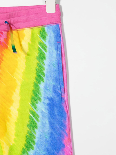 Shop Stella Mccartney Rainbow-print Cotton Track-pants In Pink