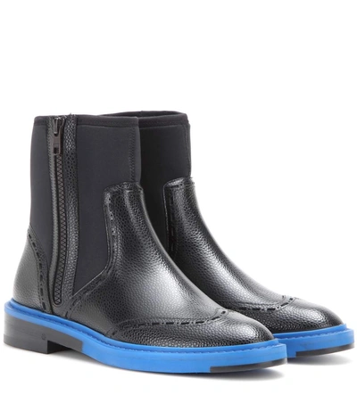 Balenciaga Legacy Leather And Neoprene Chelsea Boots In Eoir