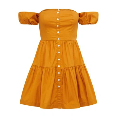 Shop Staud Mini Elio Dress In Honey