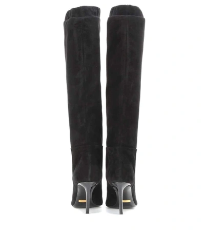 Shop Tom Ford Suede Knee-high Boots In Black