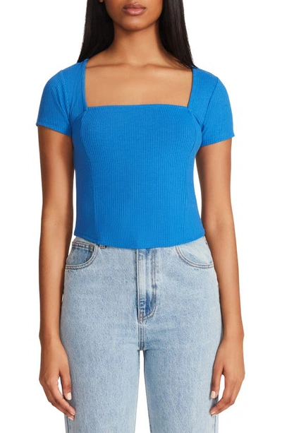 Shop Bb Dakota By Steve Madden Bae Square Neck T-shirt In Amparo Blue