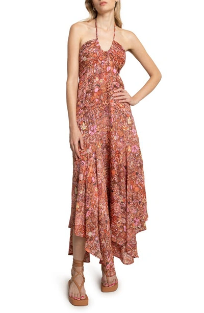 Shop A.l.c Amina Halter Cotton & Silk Maxi Dress In Sorbet Multi