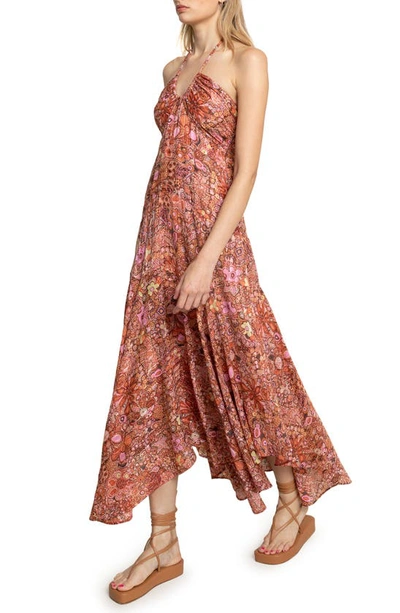 Shop A.l.c Amina Halter Cotton & Silk Maxi Dress In Sorbet Multi