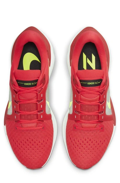Shop Nike Air Zoom Vomero 16 Road Running Shoe In Siren Red/ Volt/ Red Clay