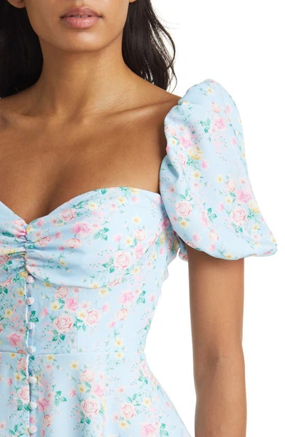 House Of Cb Aria Mini Sundress In Blue