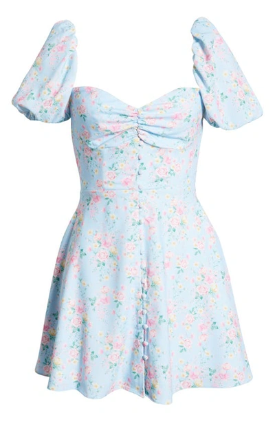 House Of Cb Aria Mini Sundress In Blue
