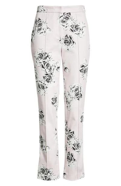 Shop Adam Lippes Floral Print Cigarette Pants In Pale Pink Floral