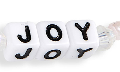 Shop Little Words Project Spread Joy Beaded Stretch Bracelet In White Multi