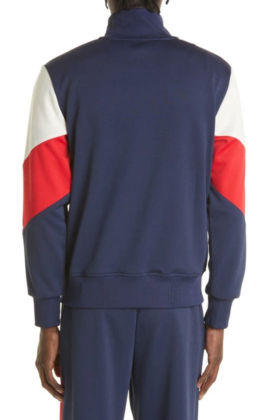 Shop Palm Angels Colorblock Track Jacket In Navy Blue White