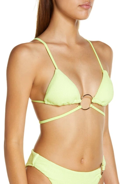 Shop River Island Triangle Bikini Top In Lime