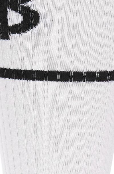 Shop Burberry Tb Monogram Crew Socks In White