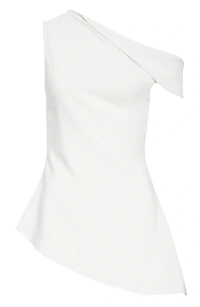 Shop Rosetta Getty One-shoulder Jersey Blouse In Dove