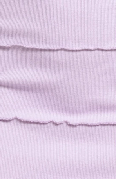 Shop River Island Lettuce Detail Rib Midi Dress In Purple Medium