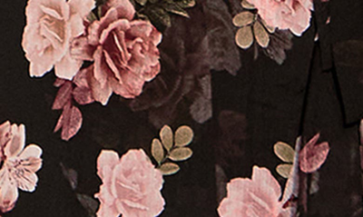 City Chic Floral Chiffon Dress In Floating Rose