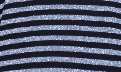 Shop Akris Punto Metallic Stripe Wool Blend Sweater In Black/ Graphite