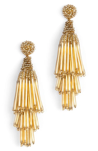 Shop Deepa Gurnani Rain Tassel Earrings In Gold