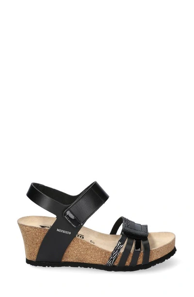 Shop Mephisto Lucia Wedge Sandal In Black
