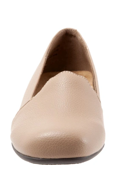 Shop Trotters Sage Flat In Dark Taupe