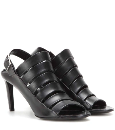 Balenciaga Spy Multi-strap Leather Sandals In Black Leather