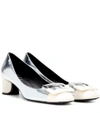 ROGER VIVIER Décolleté U Cut Metallic Leather Pumps