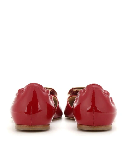 Shop Roger Vivier Chips Patent Leather Ballerinas In Red