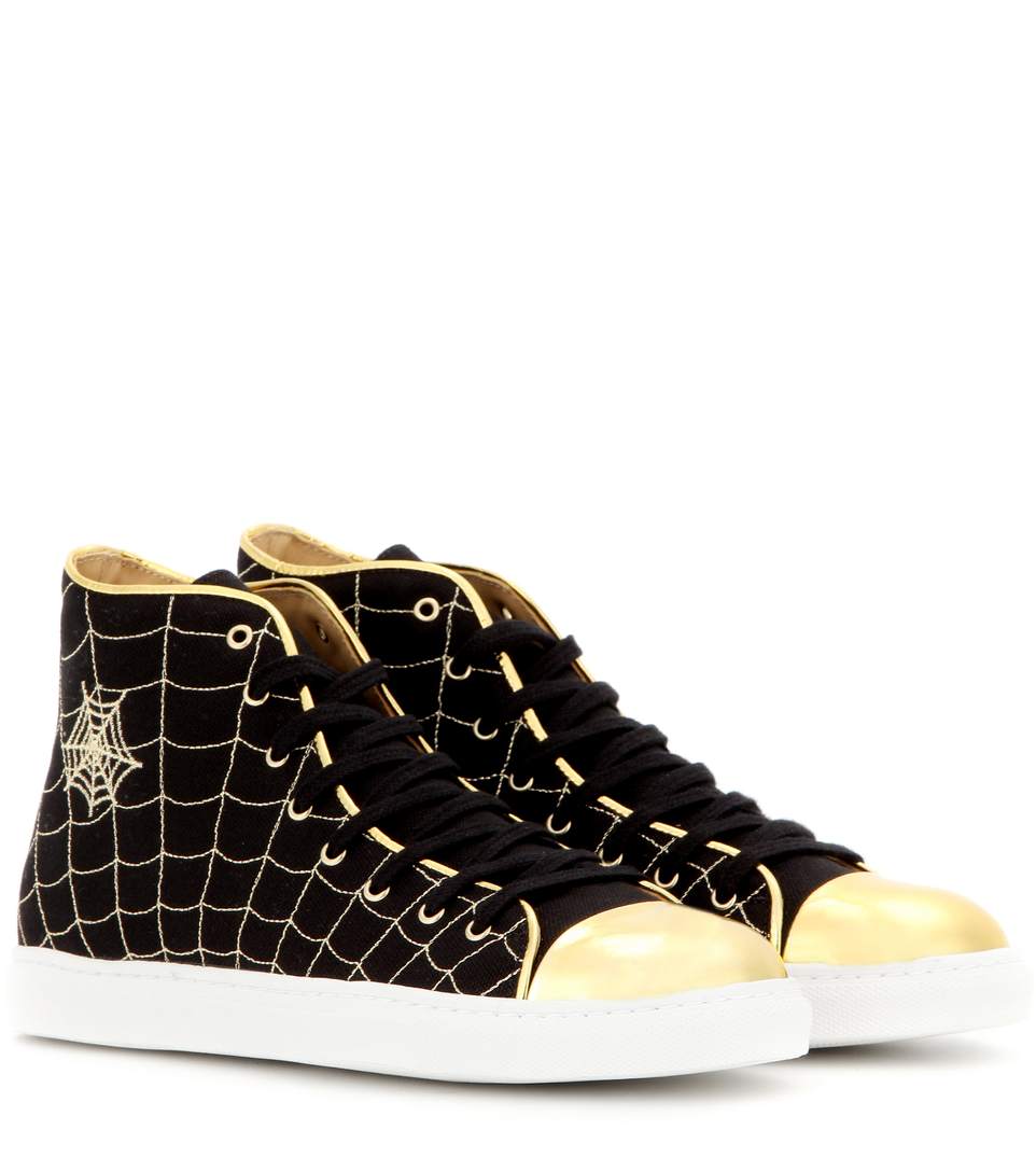 olympia canvas and leather trainer