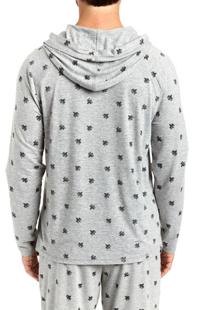 Shop Rainforest Brushed Jersey Hoodie In Grey Heather Print