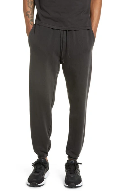 Shop Elwood Core Organic Cotton Brushed Terry Sweatpants In Vintage Black