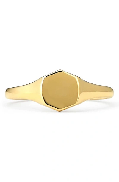 Shop Kendra Scott Davis Signet Ring In 18k Gold Vermeil