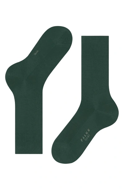 Shop Falke Tiago Cotton Dress Socks In Hunter Green