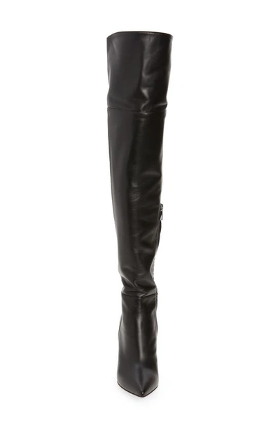 Shop Gianvito Rossi Over The Knee Pointed Toe Boot In Black