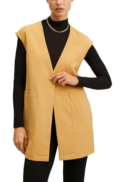 Shop Mango Oversize Pocket Vest In Medium Brown