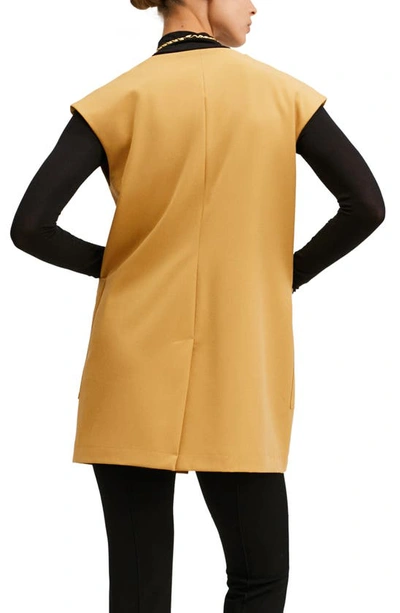 Shop Mango Oversize Pocket Vest In Medium Brown