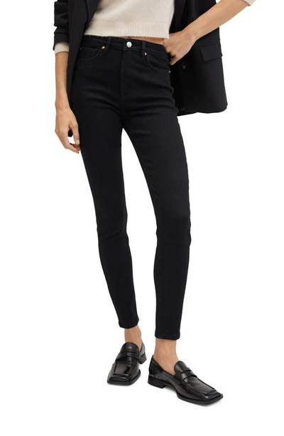Mango Soho High Waist Skinny Jeans In Black Denim | ModeSens
