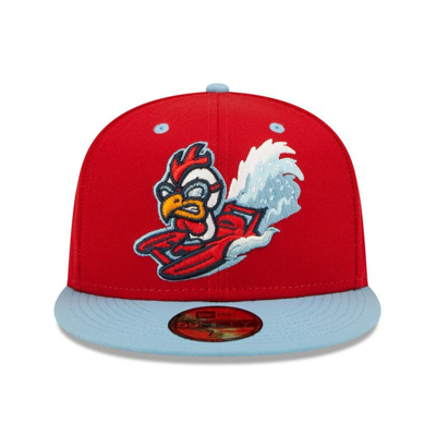 Shop New Era Red Tri-city Dust Devils Light Blue Theme Night 59fifty Fitted Hat
